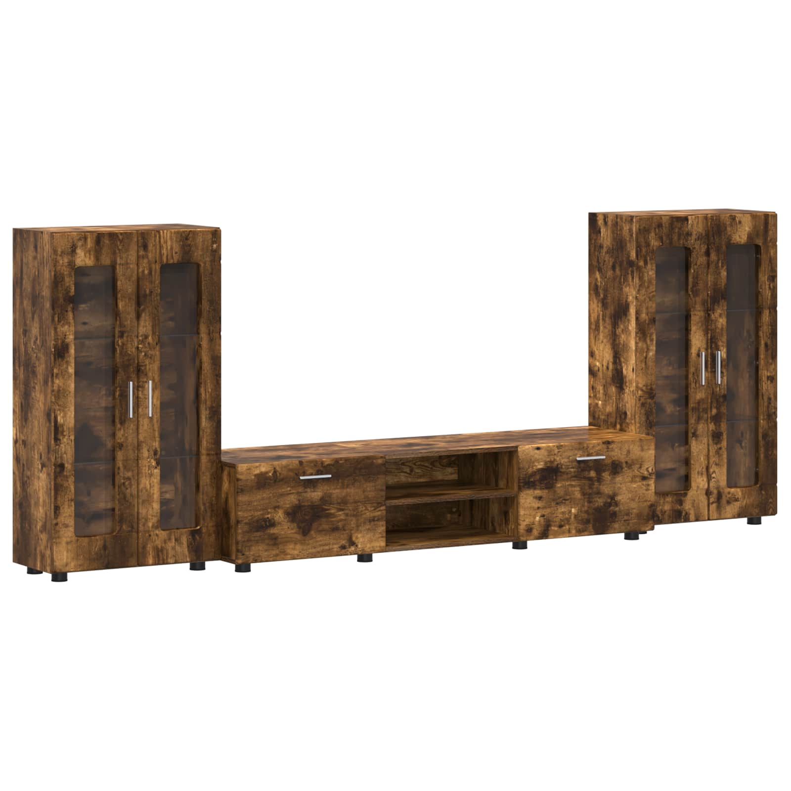 vidaXL TV-Schrankset FLORIN 3 pcs Geräucherte Eiche Holzwerkstoff