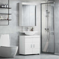 vidaXL Badezimmermöbel-Set TULUM 2 pcs Hochglanz Weiß 60 x 34 x 63 cm
