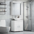 vidaXL Badezimmermöbel-Set TULUM 2 pcs Hochglanz Weiß 60 x 34 x 63 cm