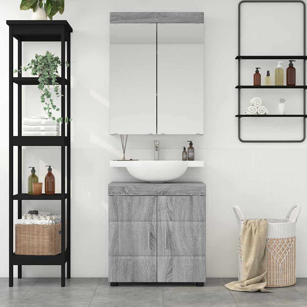 vidaXL Badezimmermöbel-Set TULUM 2 pcs Graues Sonoma 60 x 34 x 63 cm