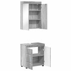 vidaXL Badezimmermöbel-Set TULUM 2 pcs Graues Sonoma 60 x 34 x 63 cm