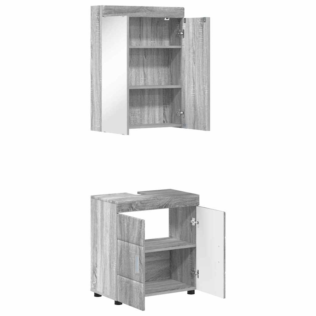 vidaXL Badezimmermöbel-Set TULUM 2 pcs Graues Sonoma 60 x 34 x 63 cm