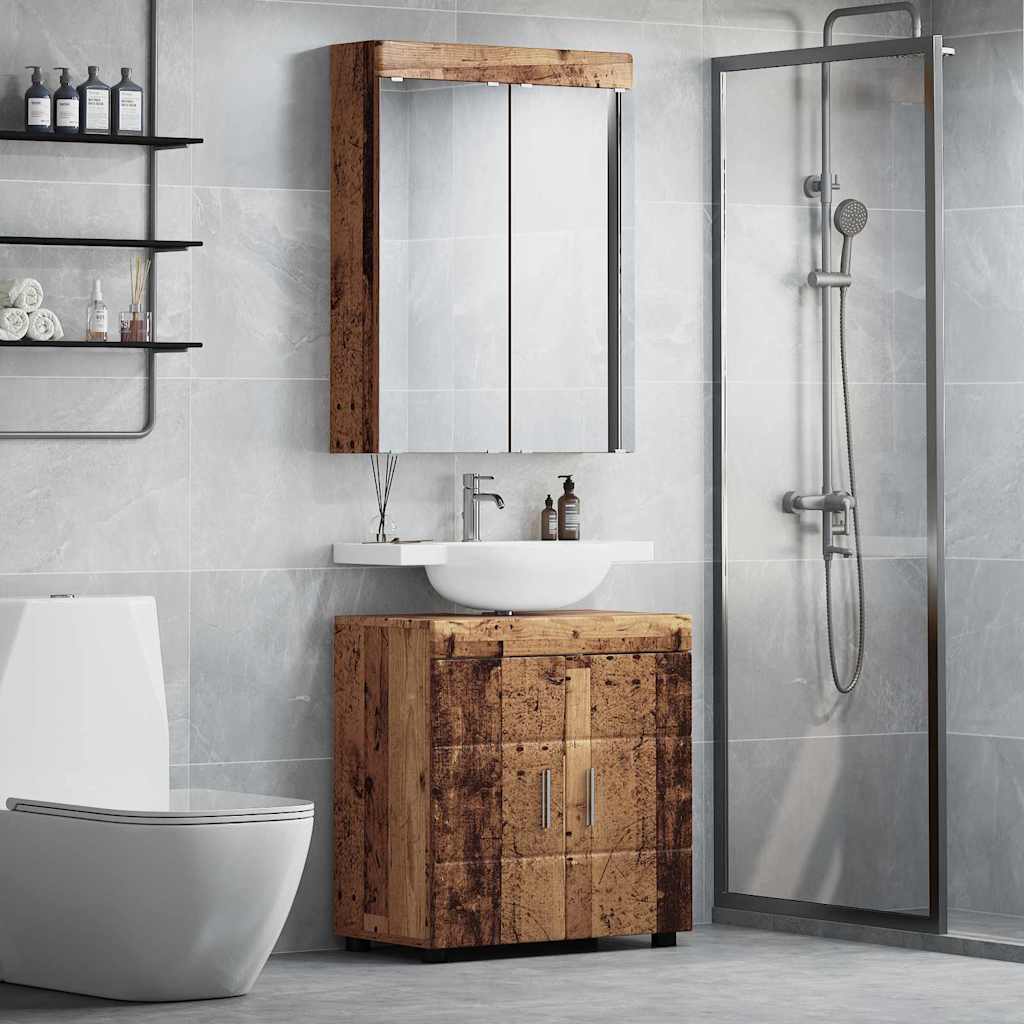 vidaXL Badezimmermöbel-Set TULUM 2 pcs Altholz 60 x 34 x 63 cm