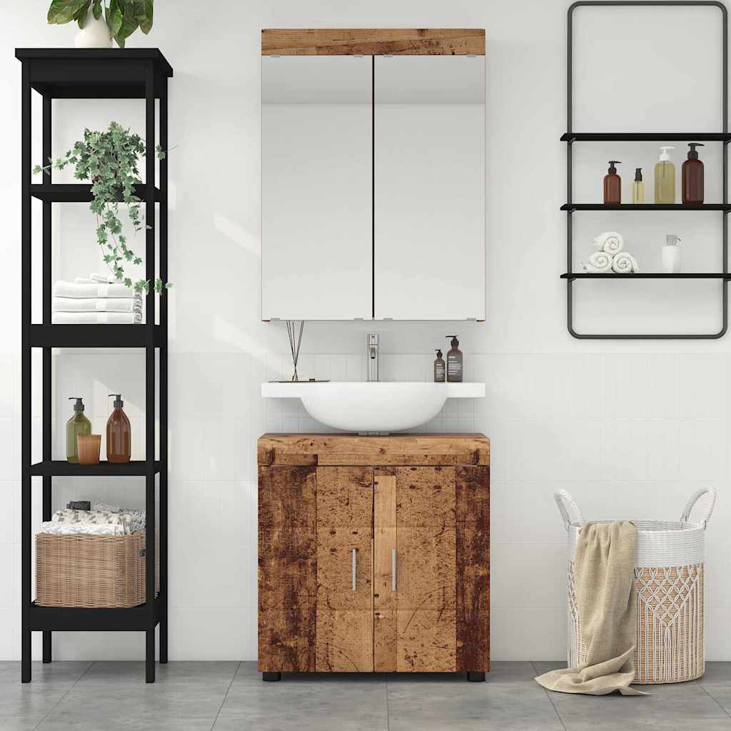 vidaXL Badezimmermöbel-Set TULUM 2 pcs Altholz 60 x 34 x 63 cm