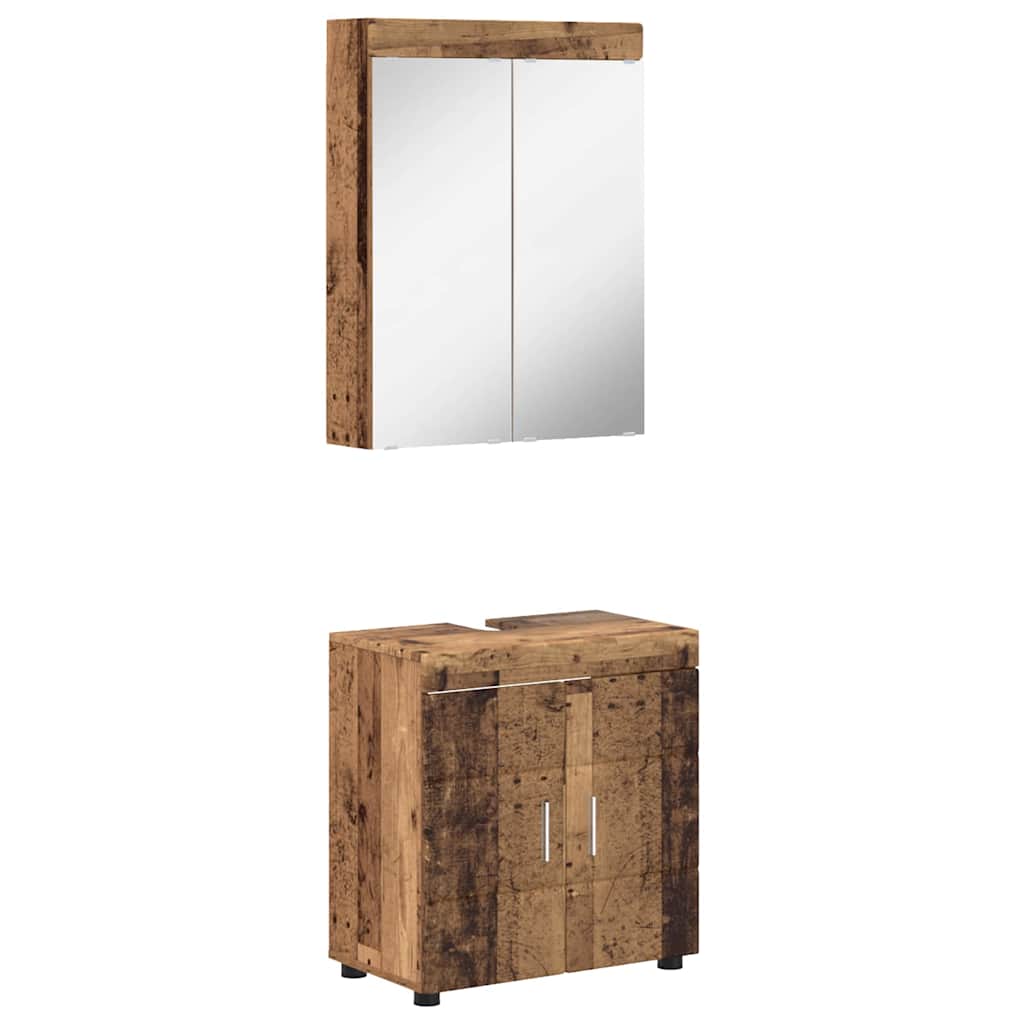 vidaXL Badezimmermöbel-Set TULUM 2 pcs Altholz 60 x 34 x 63 cm