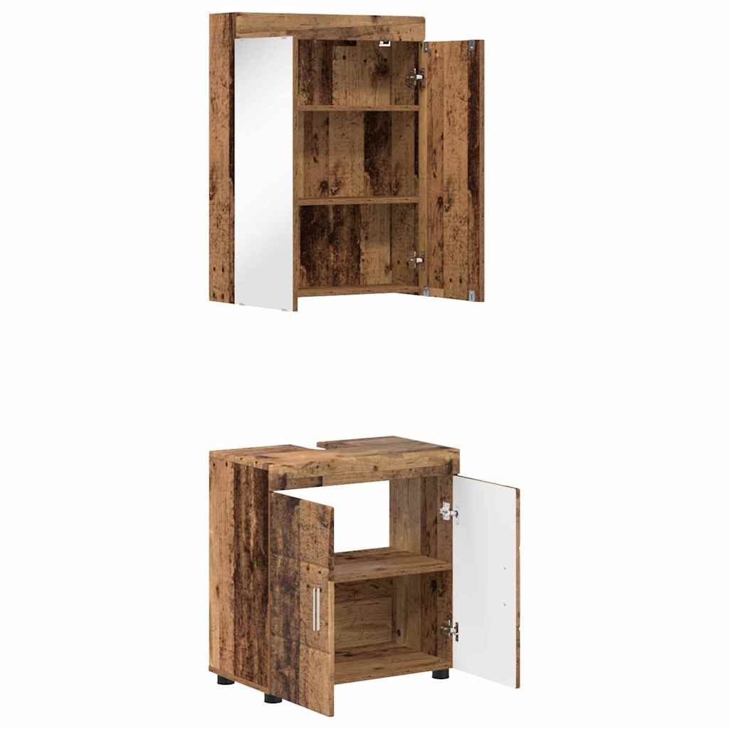 vidaXL Badezimmermöbel-Set TULUM 2 pcs Altholz 60 x 34 x 63 cm
