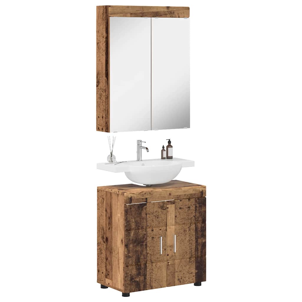 vidaXL Badezimmermöbel-Set TULUM 2 pcs Altholz 60 x 34 x 63 cm