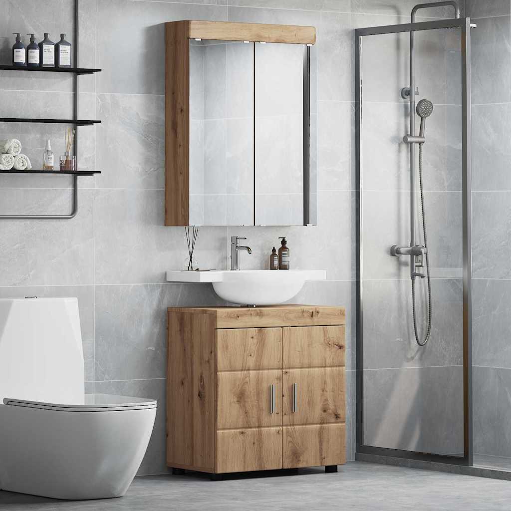 vidaXL Badezimmermöbel-Set TULUM 2 pcs Artisan-Eiche 60 x 34 x 63 cm