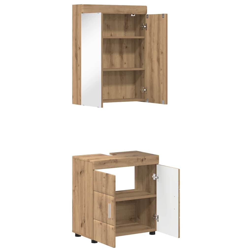 vidaXL Badezimmermöbel-Set TULUM 2 pcs Artisan-Eiche 60 x 34 x 63 cm