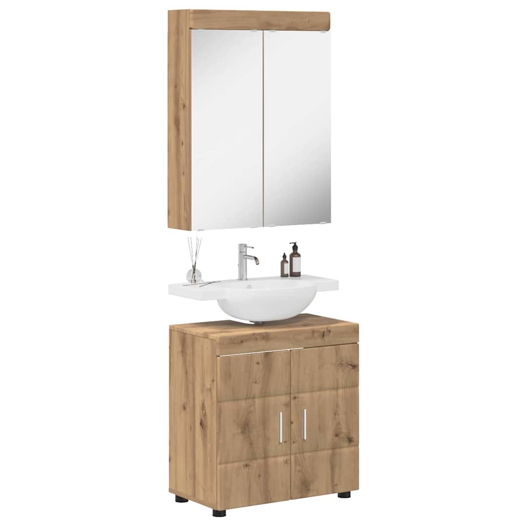 vidaXL Badezimmermöbel-Set TULUM 2 pcs Artisan-Eiche 60 x 34 x 63 cm