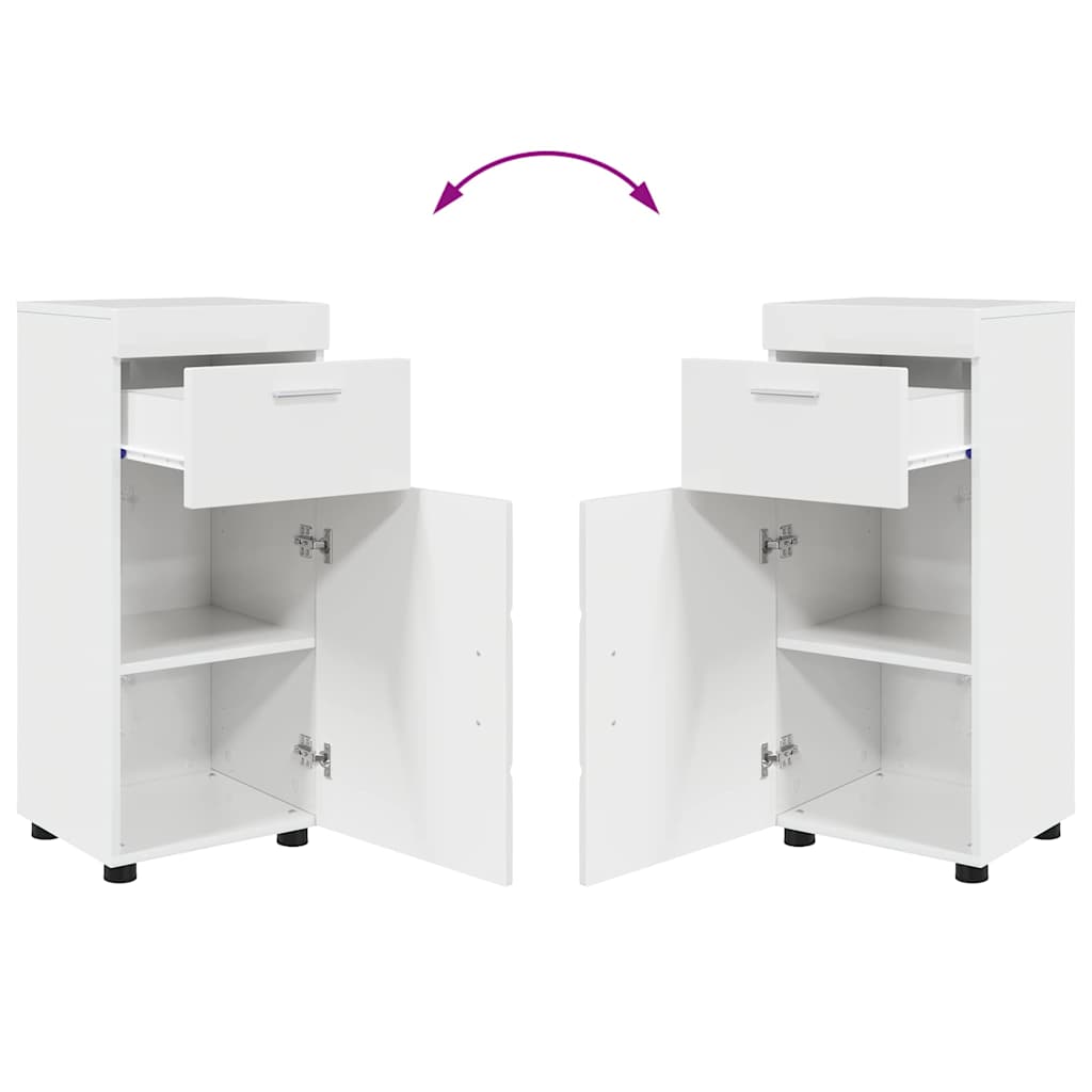 vidaXL Badezimmermöbel-Set TULUM 3 pcs Hochglanz Weiß 60 x 34 x 63 cm