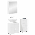 vidaXL Badezimmermöbel-Set TULUM 3 pcs Hochglanz Weiß 60 x 34 x 63 cm