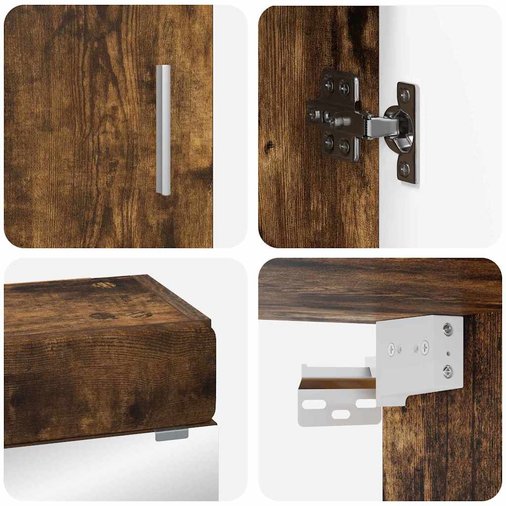 vidaXL Badezimmermöbel-Set TULUM 3 pcs Geräucherte Eiche