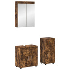 vidaXL Badezimmermöbel-Set TULUM 3 pcs Geräucherte Eiche