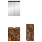 vidaXL Badezimmermöbel-Set TULUM 3 pcs Geräucherte Eiche