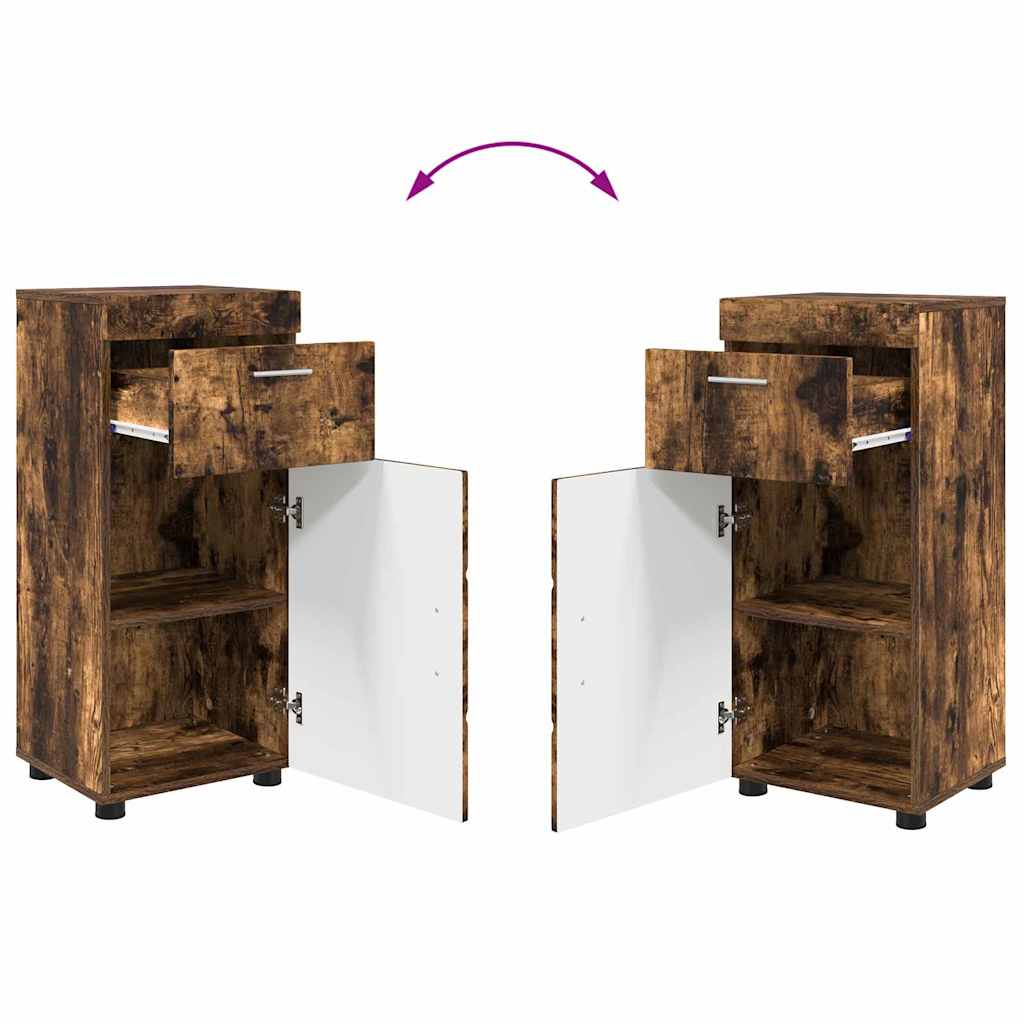 vidaXL Badezimmermöbel-Set TULUM 3 pcs Geräucherte Eiche