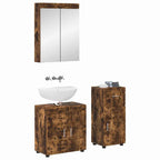 vidaXL Badezimmermöbel-Set TULUM 3 pcs Geräucherte Eiche