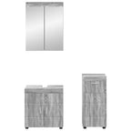 vidaXL Badezimmermöbel-Set mit Regal TULUM Graues Sonoma Holzwerkstoff
