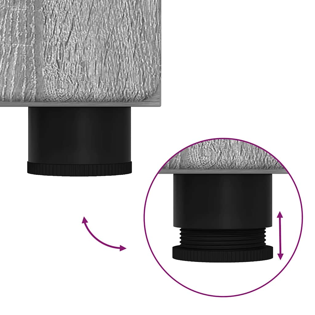 vidaXL Badezimmermöbel-Set mit Regal TULUM Graues Sonoma Holzwerkstoff