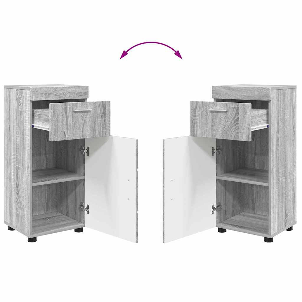 vidaXL Badezimmermöbel-Set mit Regal TULUM Graues Sonoma Holzwerkstoff