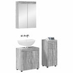 vidaXL Badezimmermöbel-Set mit Regal TULUM Graues Sonoma Holzwerkstoff