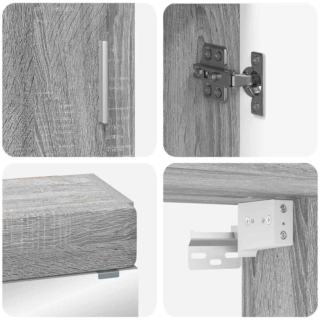 vidaXL Badezimmermöbel-Set TULUM 3 pcs Graues Sonoma 60 x 34 x 63 cm