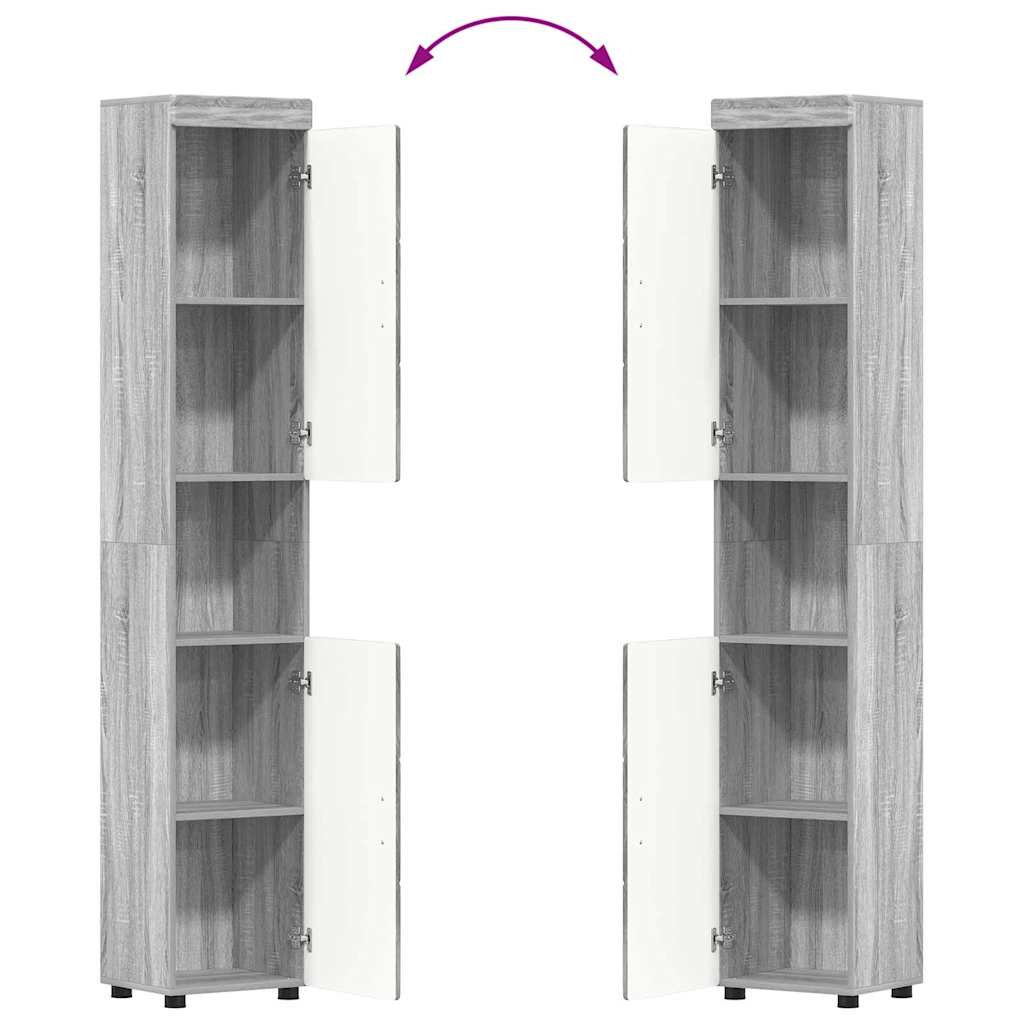 vidaXL Badezimmermöbel-Set TULUM 3 pcs Graues Sonoma 60 x 34 x 63 cm