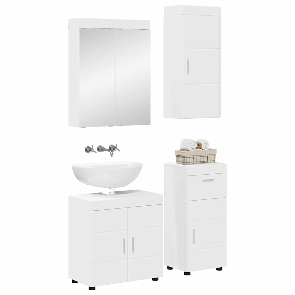 vidaXL Badezimmermöbel-Set TULUM 4 pcs Weiß 60 x 34 x 63 cm