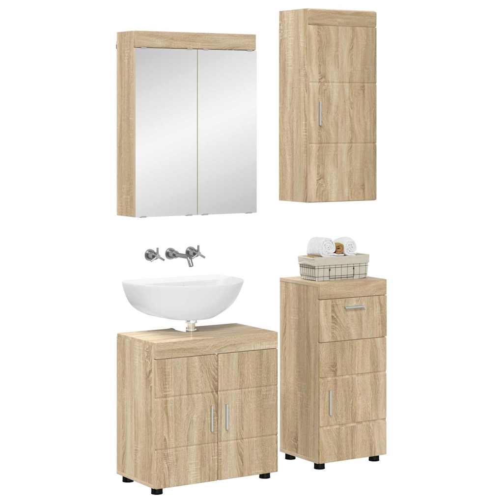 vidaXL Badezimmermöbel-Set TULUM 4 pcs Sonoma-Eiche 60 x 34 x 63 cm