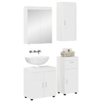 vidaXL Badezimmermöbel-Set TULUM 4 pcs Hochglanz Weiß 60 x 34 x 63 cm