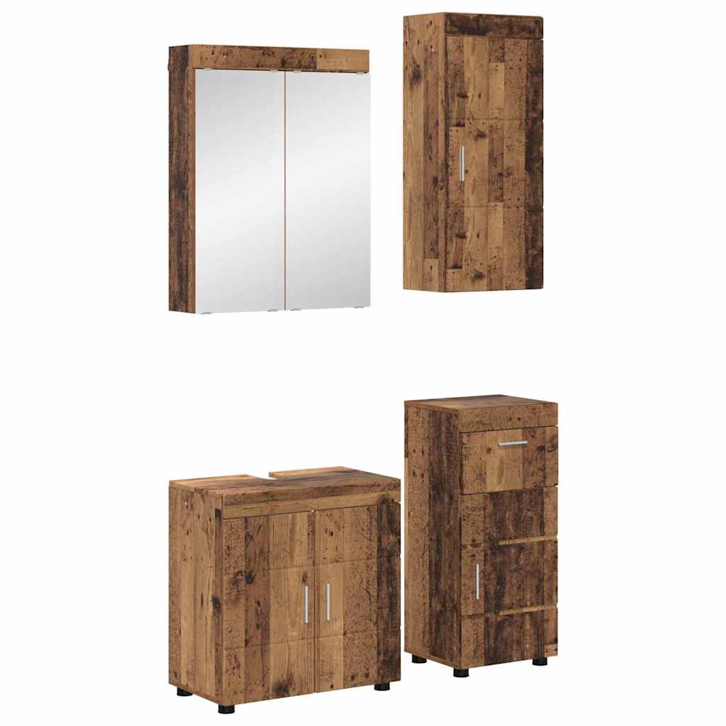 vidaXL Badezimmermöbel-Set TULUM 4 pcs Altholz 60 x 34 x 63 cm
