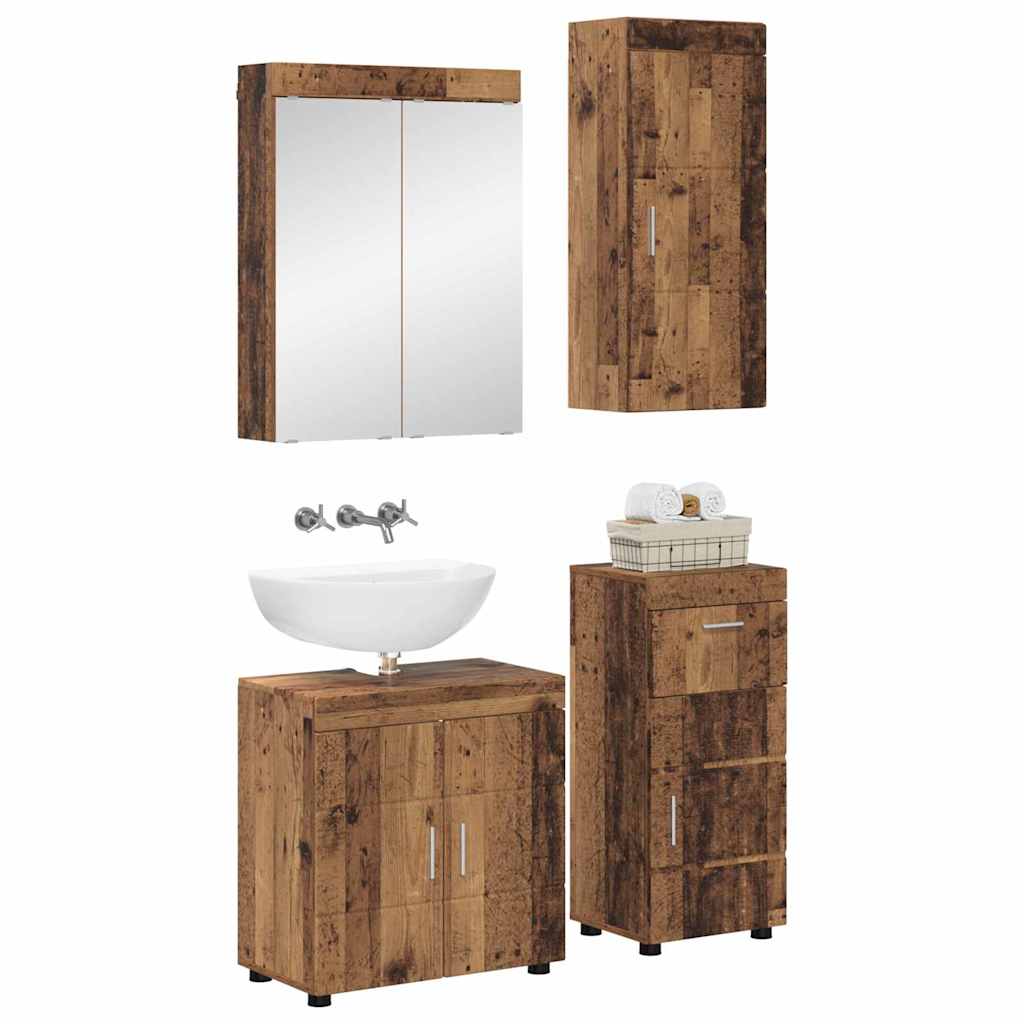 vidaXL Badezimmermöbel-Set TULUM 4 pcs Altholz 60 x 34 x 63 cm