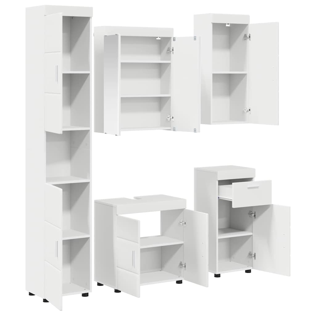 vidaXL Badezimmermöbel-Set TULUM 5 pcs Weiß 60 x 34 x 63 cm