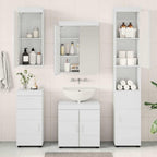vidaXL Badezimmermöbel-Set TULUM 5 pcs Hochglanz Weiß 60 x 34 x 63 cm