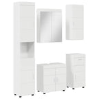 vidaXL Badezimmermöbel-Set TULUM 5 pcs Hochglanz Weiß 60 x 34 x 63 cm