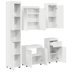 vidaXL Badezimmermöbel-Set TULUM 5 pcs Hochglanz Weiß 60 x 34 x 63 cm