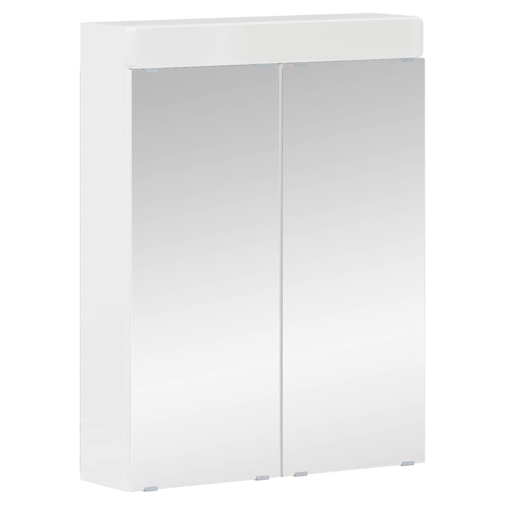 vidaXL Badezimmermöbel-Set TULUM 5 pcs Hochglanz Weiß 60 x 34 x 63 cm