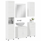 vidaXL Badezimmermöbel-Set TULUM 5 pcs Hochglanz Weiß 60 x 34 x 63 cm