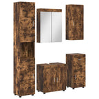 vidaXL Badezimmermöbel-Set TULUM 5 pcs Geräucherte Eiche