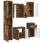 vidaXL Badezimmermöbel-Set TULUM 5 pcs Geräucherte Eiche