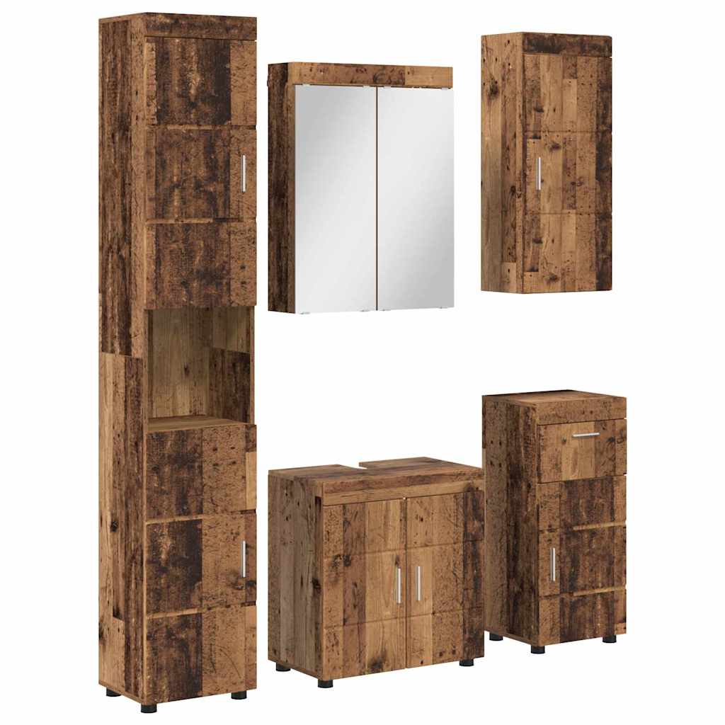vidaXL Badezimmermöbel-Set TULUM 5 pcs Altholz 60 x 34 x 63 cm