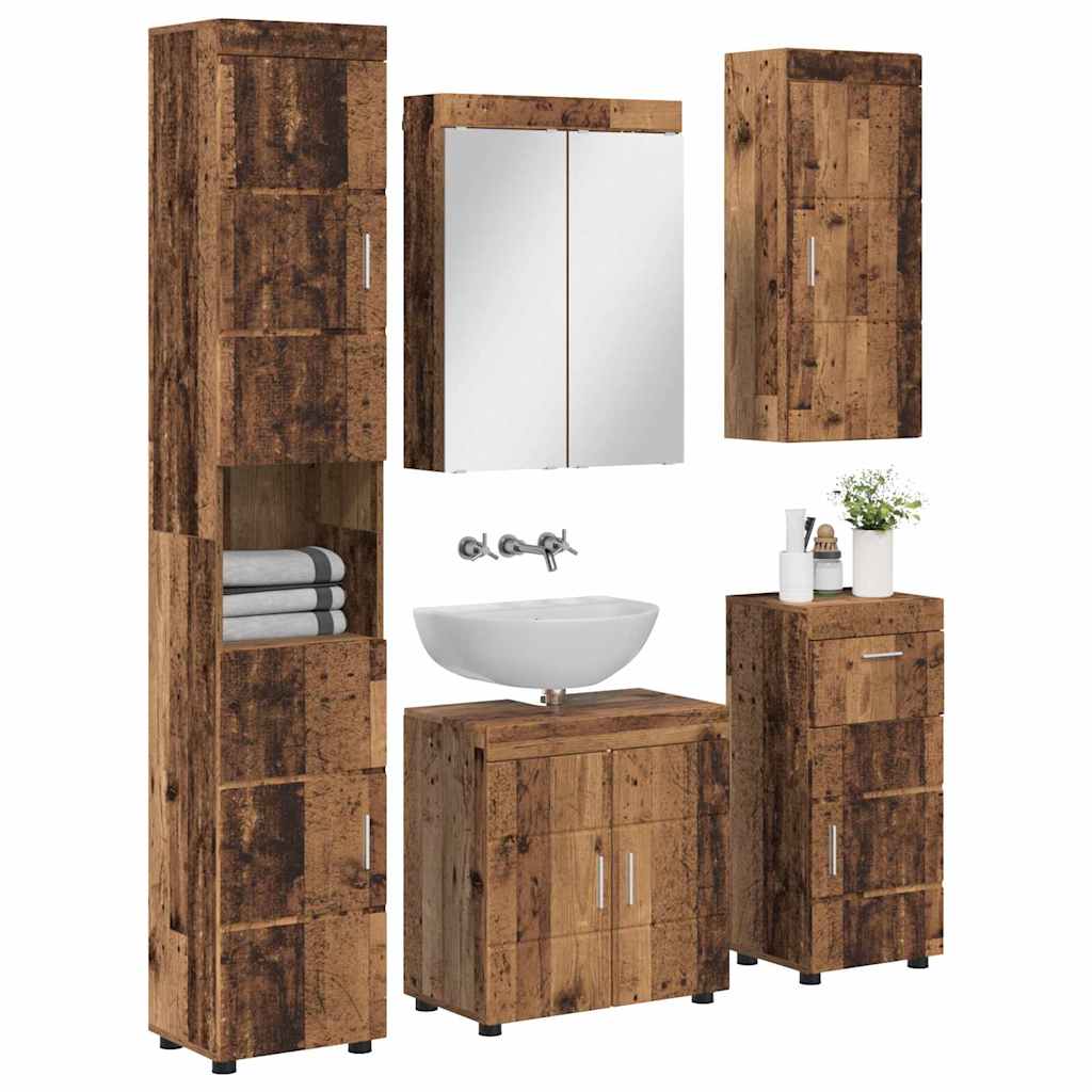 vidaXL Badezimmermöbel-Set TULUM 5 pcs Altholz 60 x 34 x 63 cm