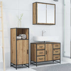 vidaXL Badezimmermöbel-Set mit Regal 3 pcs Artisan-Eiche Holzwerkstoff