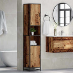 vidaXL Badezimmermöbel-Set Altholz 35 x 37,5 x 188,5 cm Holzwerkstoff