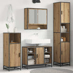 vidaXL Badezimmermöbel-Set mit Tür Artisan-Eiche 35 x 37,5 x 188,5 cm