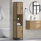 vidaXL Badezimmermöbel-Set mit Tür Artisan-Eiche 35 x 37,5 x 188,5 cm