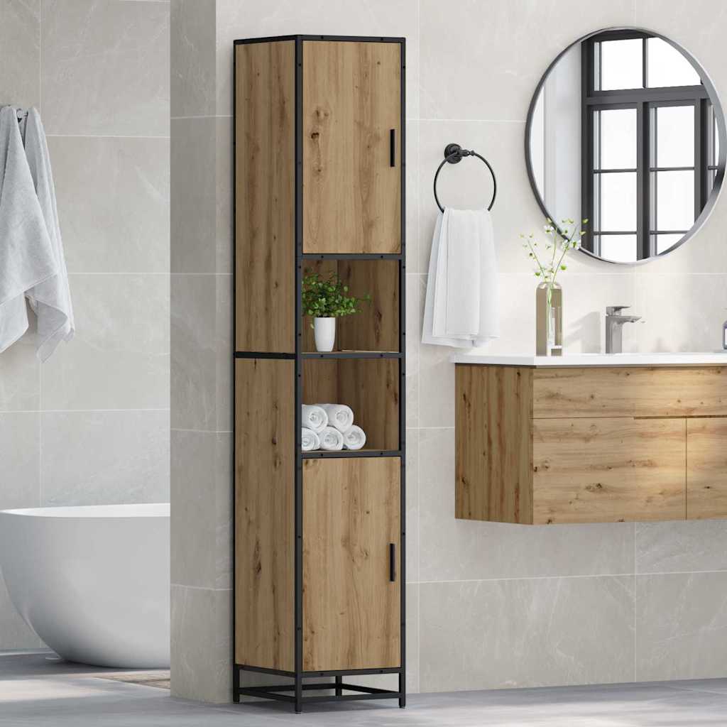 vidaXL Badezimmermöbel-Set mit Tür Artisan-Eiche 35 x 37,5 x 188,5 cm
