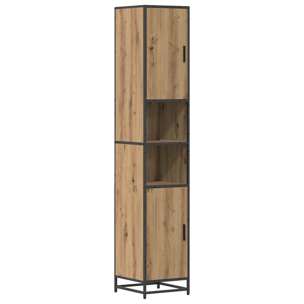 vidaXL Badezimmermöbel-Set mit Tür Artisan-Eiche 35 x 37,5 x 188,5 cm
