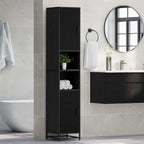 vidaXL Badezimmermöbel-Set Schwarz Eichen-Optik 35 x 37,5 x 188,5 cm