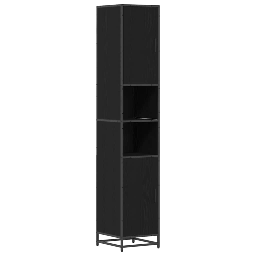 vidaXL Badezimmermöbel-Set Schwarz Eichen-Optik 35 x 37,5 x 188,5 cm